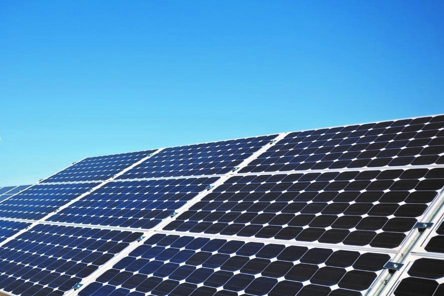 solar panels and sky